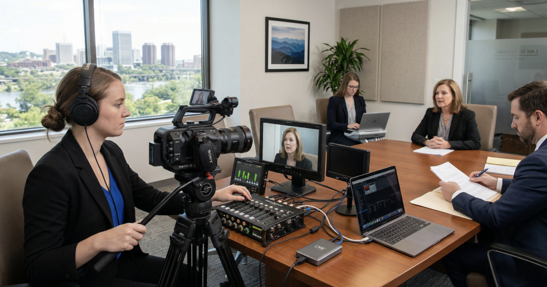 Legal Videographers in Virginia capturing high-quality deposition video for attorneys by Legal Media Experts