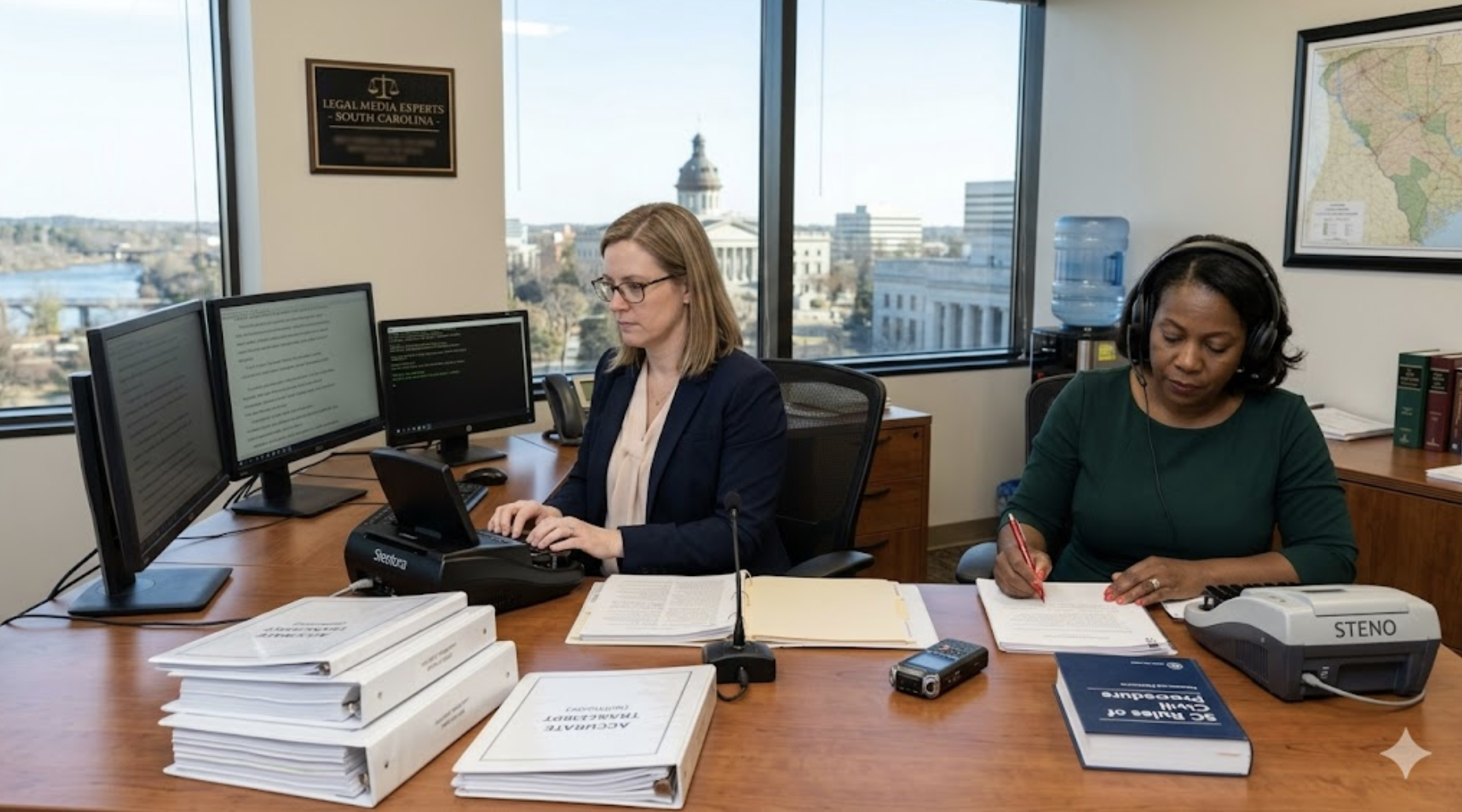 Professional Court Reporters South Carolina preparing accurate legal deposition transcripts for attorneys by Legal Media Experts